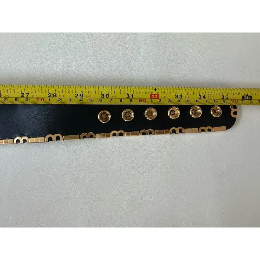 Vintage Baroque Faux Pearl Corset Belt Gold Filigree Black Velvet Maximalist